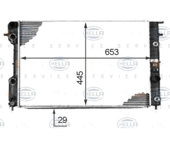 Радиатор, охлаждане на двигателя HELLA 8MK 376 718-661 за OPEL OMEGA B (V94) от 1994 до 2003