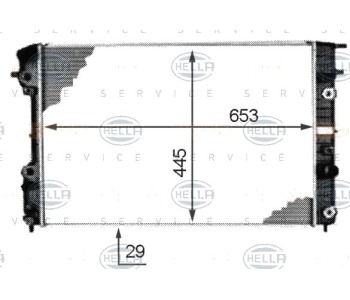 Радиатор, охлаждане на двигателя HELLA 8MK 376 718-671 за OPEL OMEGA B (V94) от 1994 до 2003