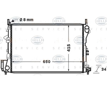 Радиатор, охлаждане на двигателя HELLA 8MK 376 726-751 за OPEL VECTRA C GTS (Z02) от 2002 до 2009