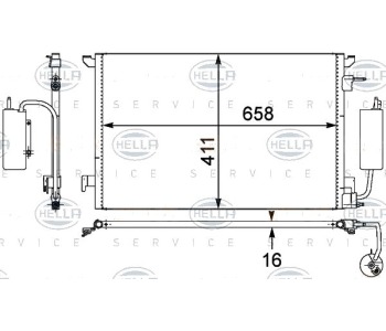 Кондензатор, климатизация HELLA 8FC 351 302-531 за OPEL VECTRA C (Z02) седан от 2002 до 2009