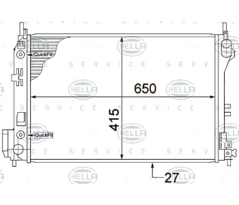 Радиатор, охлаждане на двигателя HELLA 8MK 376 771-211 за OPEL VECTRA C SIGNUM (Z03) хечбек от 2003 до 2009
