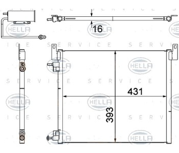 Кондензатор, климатизация HELLA 8FC 351 304-481 за OPEL VECTRA C SIGNUM (Z03) хечбек от 2003 до 2009