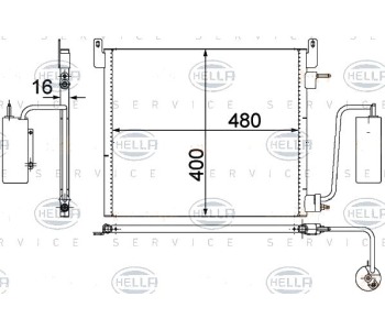 Кондензатор, климатизация HELLA 8FC 351 302-541 за OPEL VECTRA C GTS (Z02) от 2002 до 2009