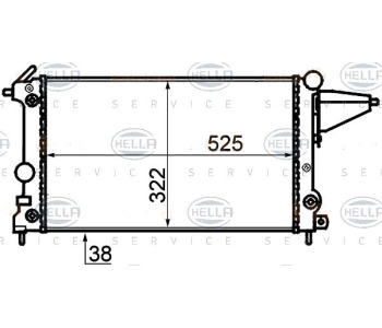 Радиатор, охлаждане на двигателя HELLA 8MK 376 715-481 за OPEL VECTRA A (J89) хечбек от 1988 до 1995