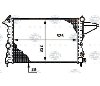 Радиатор, охлаждане на двигателя HELLA 8MK 376 719-561 за OPEL VECTRA A (J89) седан от 1988 до 1995