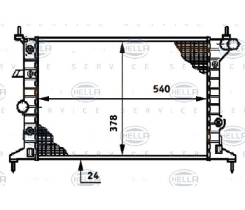 Радиатор, охлаждане на двигателя HELLA 8MK 376 720-401 за OPEL VECTRA B (J96) хечбек от 1995 до 2003