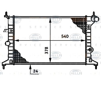 Радиатор, охлаждане на двигателя HELLA 8MK 376 720-411 за OPEL VECTRA B (J96) седан от 1995 до 2002