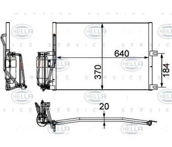 Кондензатор, климатизация HELLA 8FC 351 036-031 за OPEL VECTRA B (J96) седан от 1995 до 2002