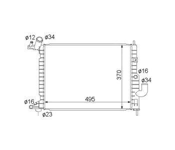 Воден радиатор P.R.C за OPEL VECTRA B (J96) седан от 1995 до 2002