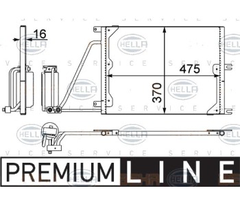 Кондензатор, климатизация HELLA 8FC 351 037-631 за OPEL VECTRA B (J96) седан от 1995 до 2002