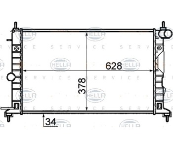 Воден радиатор HELLA за OPEL VECTRA B (J96) седан от 1995 до 2002