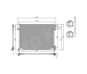 Кондензатор климатизации P.R.C за OPEL VIVARO A (F7) товарен от 2001 до 2014