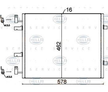 Кондензатор, климатизация HELLA 8FC 351 318-691 за OPEL VIVARO A (J7) пътнически от 2001 до 2014