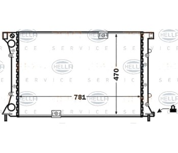 Радиатор, охлаждане на двигателя HELLA 8MK 376 771-771 за OPEL VIVARO A (E7) платформа от 2001 до 2014