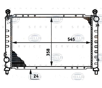 Радиатор, охлаждане на двигателя HELLA 8MK 376 720-131 за ALFA ROMEO 145 (930) от 1994 до 1998