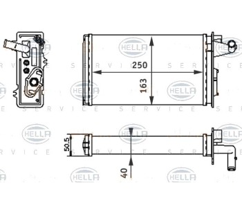 Топлообменник, отопление на вътрешното пространство HELLA 8FH 351 313-041 за FIAT TIPO (160) от 1987 до 1995