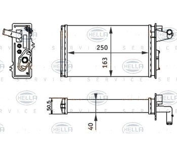 Топлообменник, отопление на вътрешното пространство HELLA 8FH 351 313-041 за ALFA ROMEO 155 (167) от 1992 до 1997