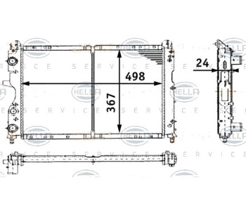 Радиатор, охлаждане на двигателя HELLA 8MK 376 716-171 за LANCIA DEDRA (835) седан от 1989 до 1999