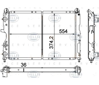 Воден радиатор HELLA за ALFA ROMEO 155 (167) от 1992 до 1997