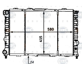 Радиатор, охлаждане на двигателя HELLA 8MK 376 718-091 за ALFA ROMEO 156 (932) от 1997 до 2003