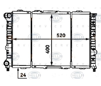 Радиатор, охлаждане на двигателя HELLA 8MK 376 718-101 за ALFA ROMEO 156 Sportwagon (932) от 2000 до 2006