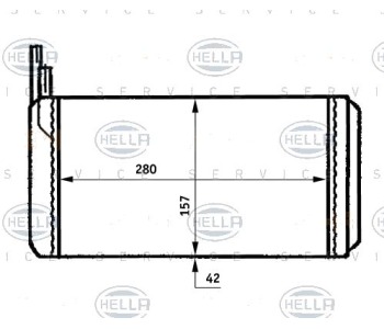 Топлообменник, отопление на вътрешното пространство HELLA 8FH 351 313-361 за FIAT CROMA (154) от 1985 до 1996