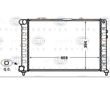 Радиатор, охлаждане на двигателя HELLA 8MK 376 766-061 за ALFA ROMEO 166 (936) от 1998 до 2003