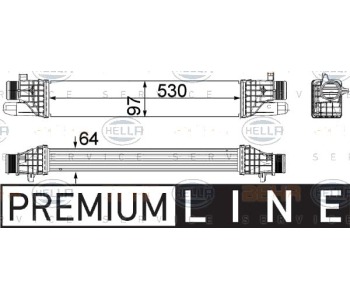 Интеркулер (охладител за въздуха на турбината) HELLA 8ML 376 756-271 за ALFA ROMEO GIULIETTA (940) от 2010