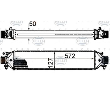 Интеркулер (охладител за въздуха на турбината) HELLA 8ML 376 899-131 за ALFA ROMEO GIULIETTA (940) от 2010