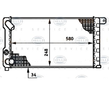 Радиатор, охлаждане на двигателя HELLA 8MK 376 719-521 за FIAT PANDA (141) от 1980 до 2004