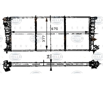 Радиатор, охлаждане на двигателя HELLA 8MK 376 716-521 за CITROEN BERLINGO (MF) пътнически от 1996 до 2011