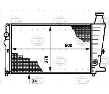 Воден радиатор HELLA за CITROEN BX (XB) от 1983 до 1992