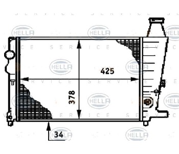Воден радиатор HELLA за CITROEN BX (XB) от 1983 до 1992