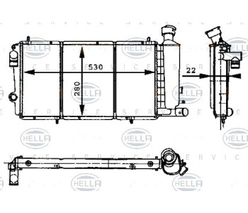 Радиатор, охлаждане на двигателя HELLA 8MK 376 715-411 за CITROEN C15 (VD) от 1984 до 2005