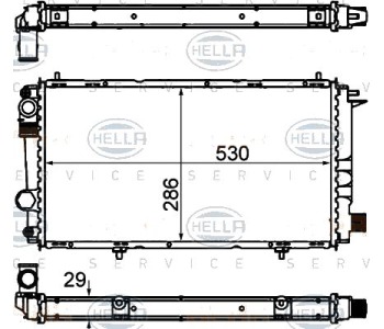 Радиатор, охлаждане на двигателя HELLA 8MK 376 715-441 за CITROEN C15 (VD) от 1984 до 2005