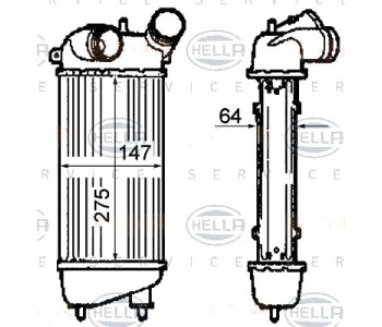 Интеркулер (охладител за въздуха на турбината) HELLA 8ML 376 760-711 за CITROEN C3 I (FC) от 2002 до 2009