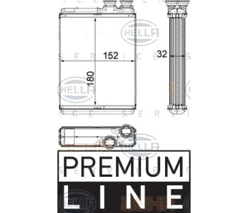 Топлообменник, отопление на вътрешното пространство HELLA 8FH 351 315-501 за CITROEN C3 II от 2009