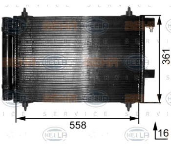 Кондензатор, климатизация HELLA 8FC 351 300-251 за CITROEN C5 I (DE) комби от 2001 до 2004
