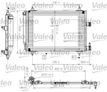 Кондензатор климатизации VALEO за CITROEN C5 I (DC) от 2001 до 2005