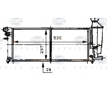 Радиатор, охлаждане на двигателя HELLA 8MK 376 716-471 за CITROEN SAXO (S0, S1) от 1996 до 2004