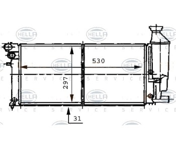 Радиатор, охлаждане на двигателя HELLA 8MK 376 707-081 за CITROEN SAXO (S0, S1) от 1996 до 2004