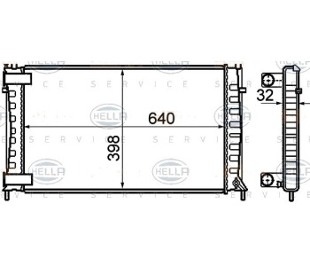 Радиатор, охлаждане на двигателя HELLA 8MK 376 732-791 за CITROEN XM (Y4) комби от 1994 до 2000