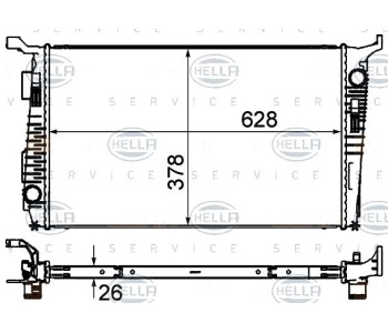 Радиатор, охлаждане на двигателя HELLA 8MK 376 735-181 за DACIA DUSTER (HS_) от 2010 до 2018