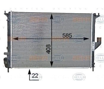 Радиатор, охлаждане на двигателя HELLA 8MK 376 787-341 за DACIA LOGAN I (US) пикап от 2008