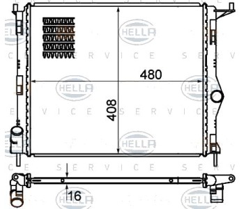 Радиатор, охлаждане на двигателя HELLA 8MK 376 787-351 за DACIA LOGAN I (US) пикап от 2008