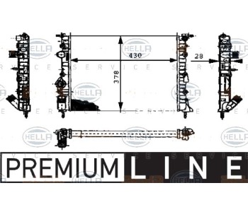 Радиатор, охлаждане на двигателя HELLA 8MK 376 716-161 за RENAULT THALIA/SYMBOL I (LB0/1/2_) от 1998 до 2008