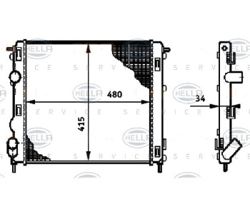Воден радиатор HELLA за DACIA LOGAN I MCV (KS) комби от 2007 до 2013