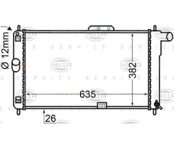 Радиатор, охлаждане на двигателя HELLA 8MK 376 705-641 за DAEWOO ESPERO (KLEJ) от 1991 до 1999