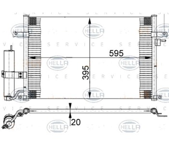 Кондензатор, климатизация HELLA 8FC 351 302-191 за DAEWOO NUBIRA (KLAN) седан от 2003