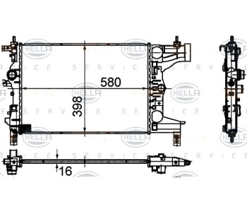 Радиатор, охлаждане на двигателя HELLA 8MK 376 748-731 за DAEWOO LACETTI (KLAN) хечбек от 2002